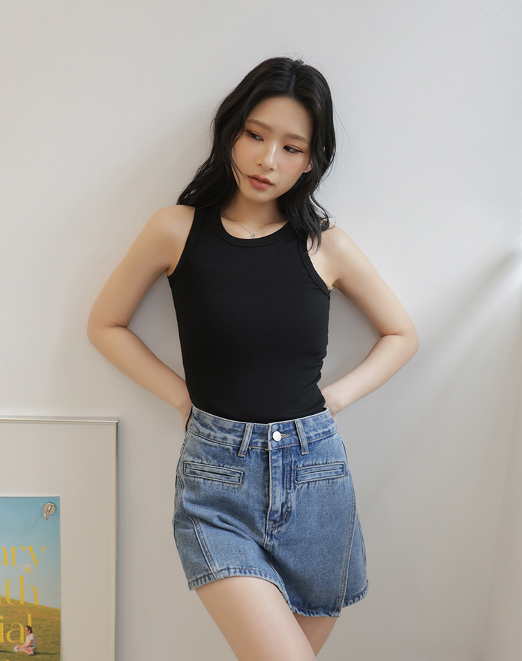 滾邊設計坑條背心