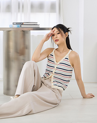 輕盈彩色編織感背心
