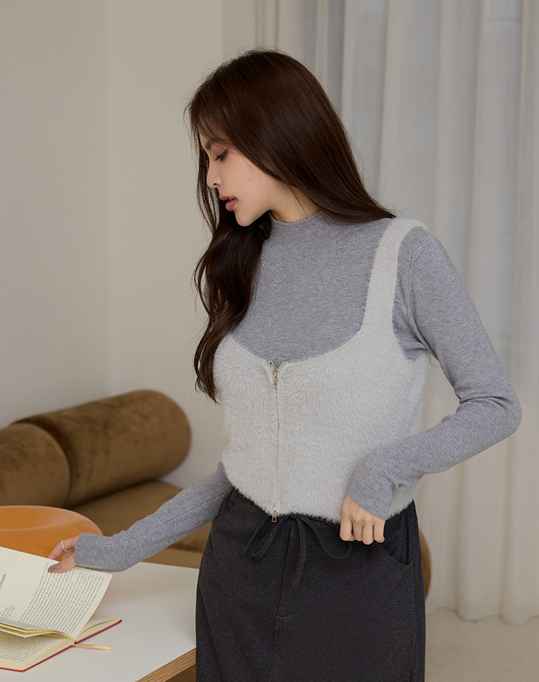 俐落前開拉鍊背心