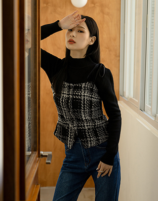 優雅小香風花呢背心