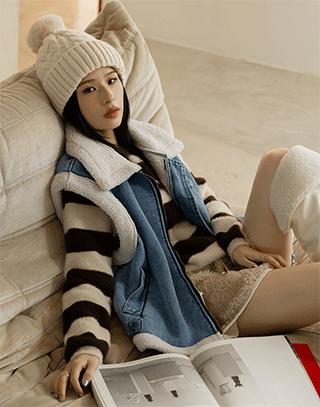 綿綿羊羔毛牛仔背心