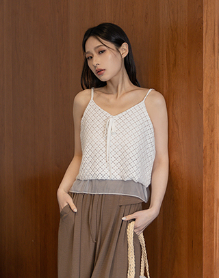小花蕾絲吊帶背心