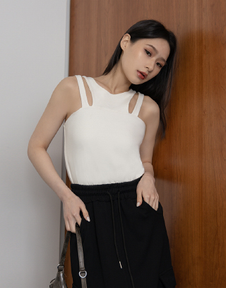 MIT設計感簍空造型背心