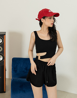 知性素色細條BRA TOP