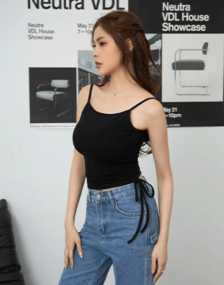 修身線條感抽皺BRA TOP