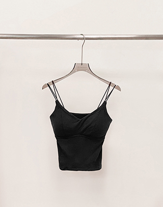 磨毛質感雙肩帶美胸BRA TOP