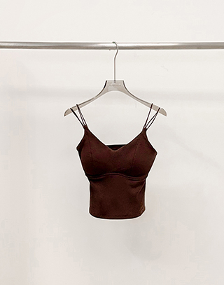 磨毛質感雙肩帶美胸BRA TOP