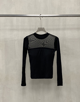 小心機透膚拼接BRA TOP