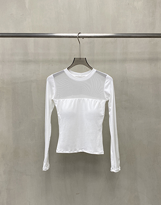 小心機透膚拼接BRA TOP