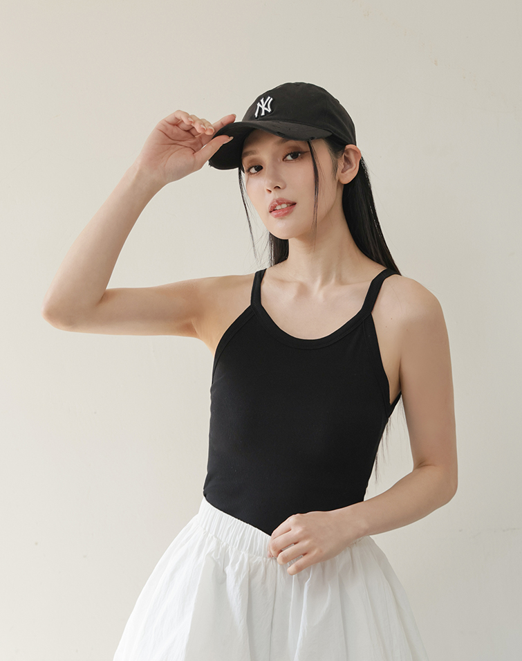 彈力坑紋削肩BRA TOP