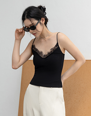 法式睫毛蕾絲細條BRA TOP