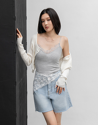 法式睫毛蕾絲細條BRA TOP