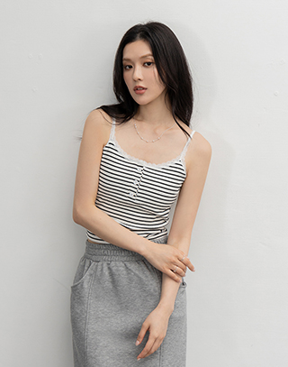 精緻花邊肩帶細條BRA TOP