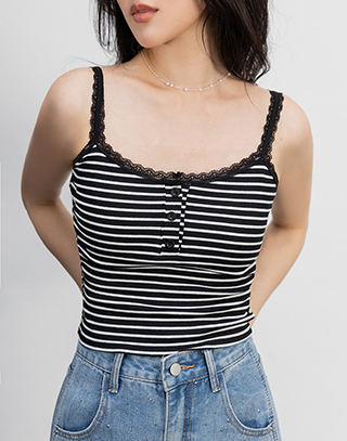 精緻花邊肩帶細條BRA TOP
