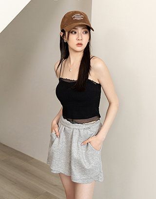 柔光網紗拼接BRA TOP