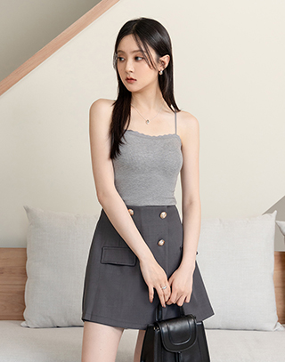 微光細閃花邊細肩帶BRA TOP