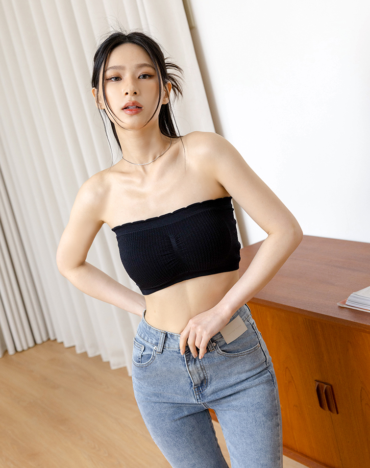 彈性編織感平口BRA TOP