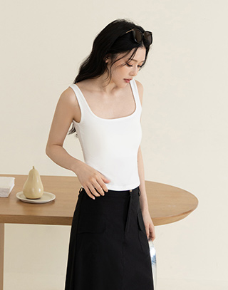 雲朵坑紋U型領BRA TOP