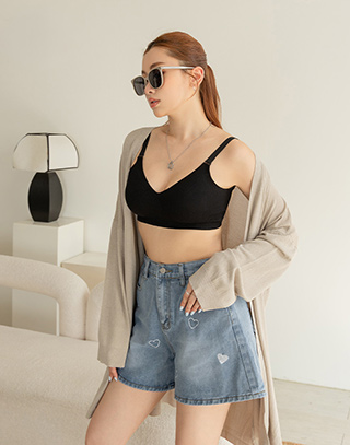 雲感坑紋美胸集中BRA TOP