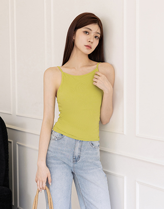 雲感彈力細帶削肩BRA TOP