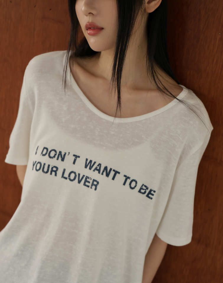 斑駁感字母印花T-shirt