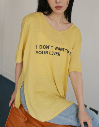 斑駁感字母印花T-shirt