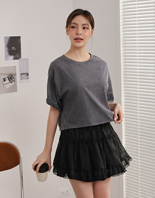 復古鬆弛感水洗風T-SHIRT