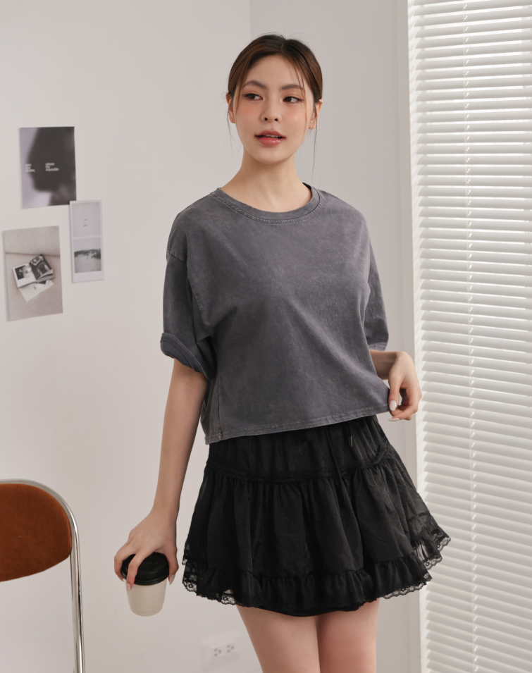 復古鬆弛感水洗風T-SHIRT