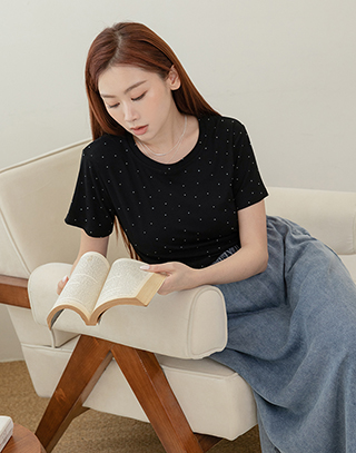 光點交織短袖T-SHIRT