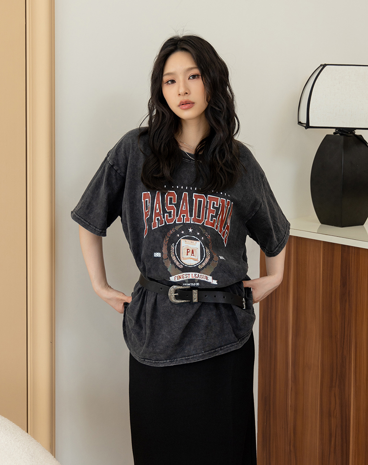 復古洗水美式印花T恤