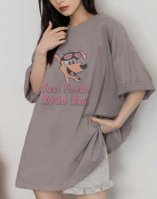 美式復古狗狗印花T-shirt