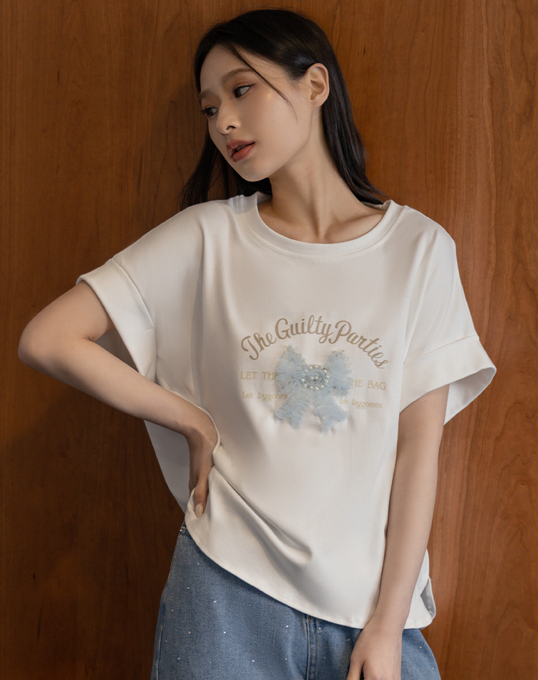 立體蝴蝶結空氣棉T-SHIRT