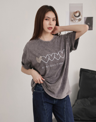 心心相應洗水感T-SHIRT