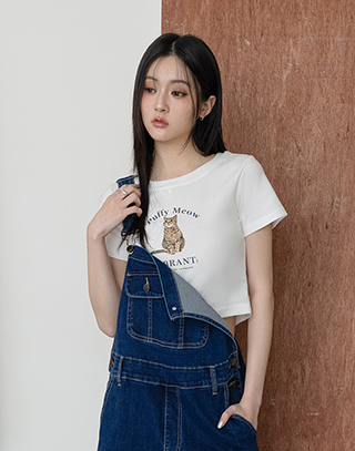 法式慵懶貓貓短袖上衣