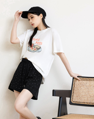 復古慵懶法式早餐T-SHIRT