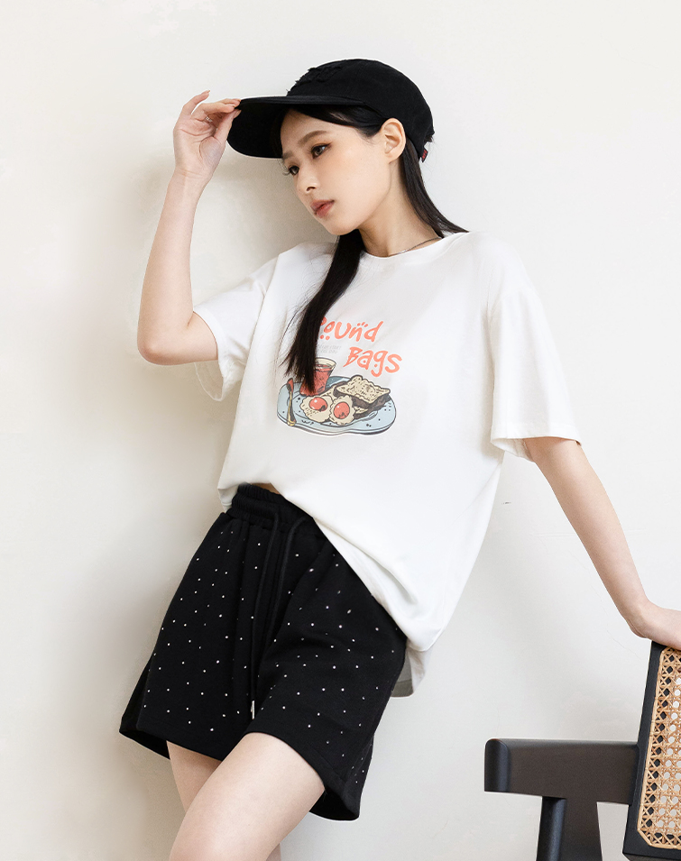 復古慵懶法式早餐T-SHIRT