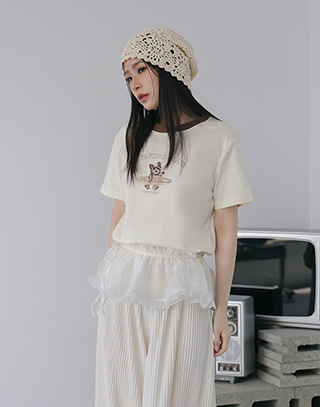 跳色衝浪狗狗短袖T-SHIRT