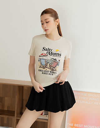 陽光沙灘印花短袖T-SHIRT