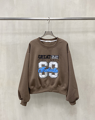 美式復古造型內刷毛大學T