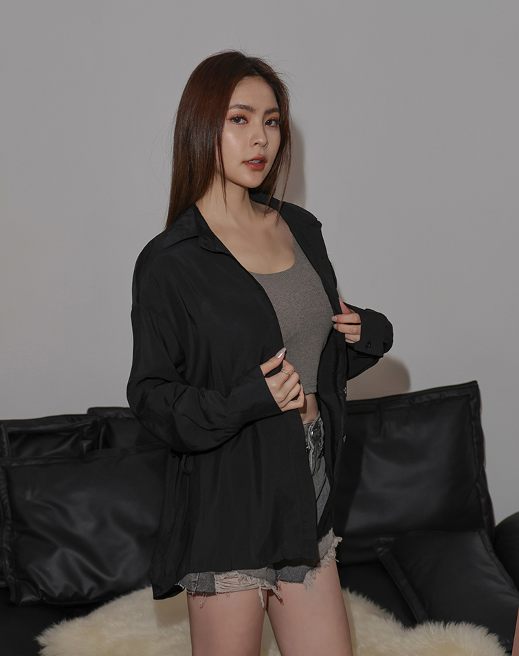 下抽繩造型襯衫
