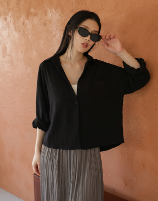 活力春日長袖翻領襯衫