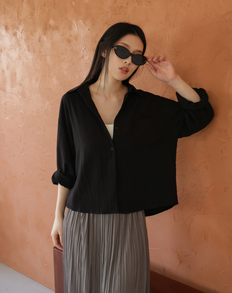 活力春日長袖翻領襯衫