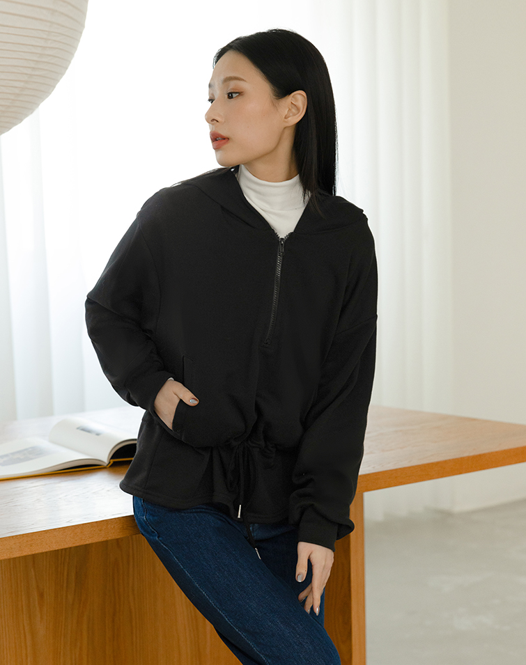 MIT棉柔束腰連帽上衣