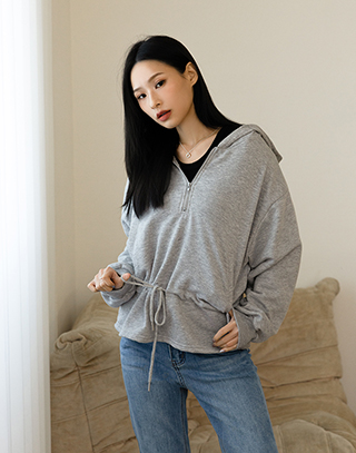 MIT棉柔束腰連帽上衣