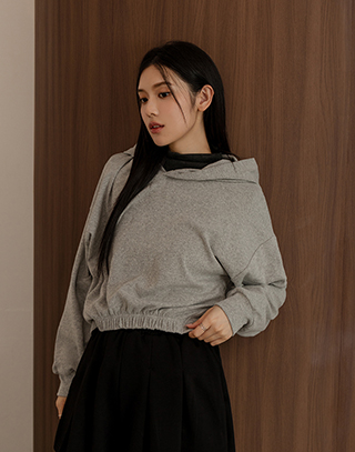 MIT絨柔收腰連帽上衣