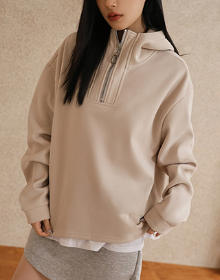 內刷絨假兩件連帽上衣