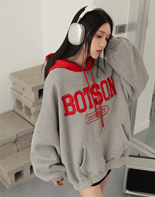 時尚跳色內刷毛連帽上衣