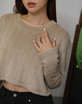 慵懶不規則毛毛上衣