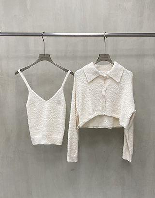 雲絨層次毛毛上衣