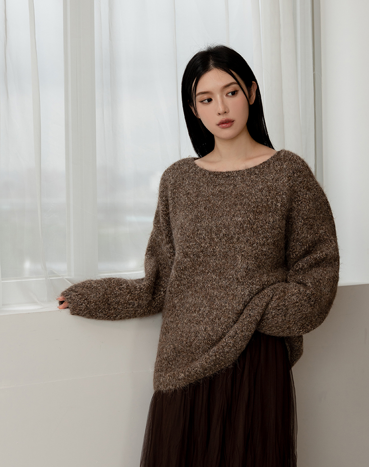 顯瘦混織長袖毛衣